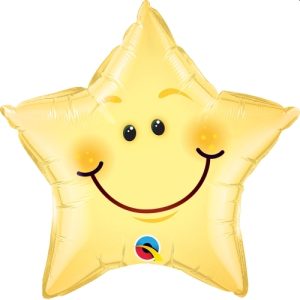 Balão Foil Estrela Sorridente Dourada 20