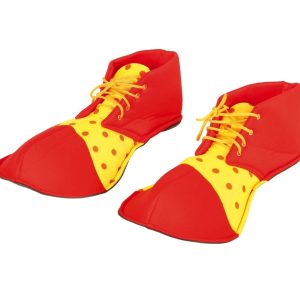 Sapatos Palhaço Adulto Vermelhos/Amarelos 36cm