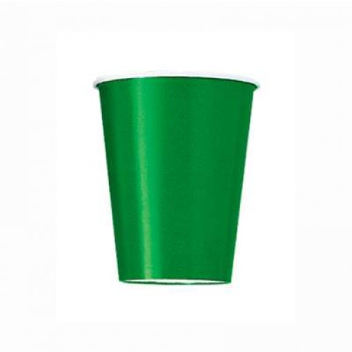 BUN82152 Copos Papel 270ml VERDE ESMERALDA pack 14