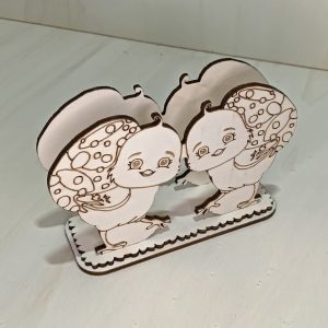 Porta Guardanapos Madeira Pintainho Pascoa