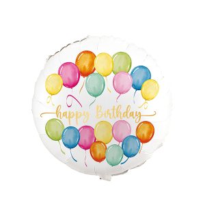 Balão Foil Redondo Balões "Happy Birthday" 18