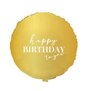Balão Foil Redondo Dourado "Happy Birthday" 18
