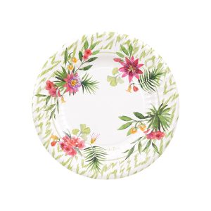 Pratos Papel Redondo Flores