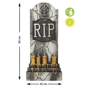 Lápide "RIP" luz 93cm