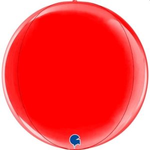 Balão Foil Esférico 4D Vermelho ORBZ 38cm