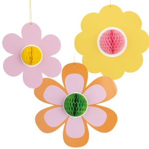 Flores Papel Crepe sortido pastel pendurar