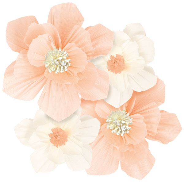 B408.14 Flores Papel Crepe Rosa 35 e Branca 25