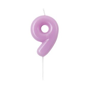 Vela Lilás Glossy número 9