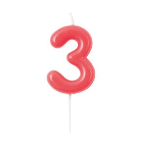 Vela Vermelho Glossy número 3