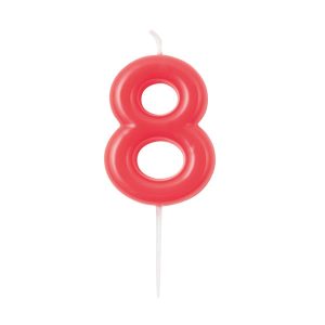 Vela Vermelho Glossy número 8