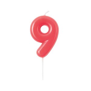 Vela Vermelho Glossy número 9