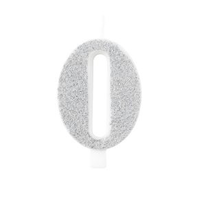 Vela Prateada Bio glitter número 0