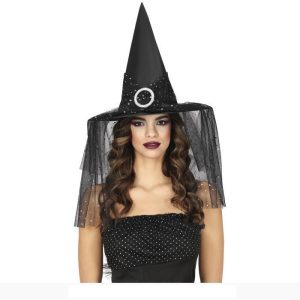 Chapéu Bruxa Estrelas Douradas Adulto 39