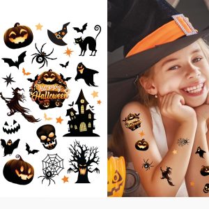 Tatuagem Halloween Divertidos Cor Negra