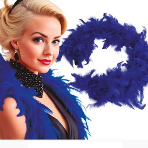 Boá Penas Azul Escuro 1.80m