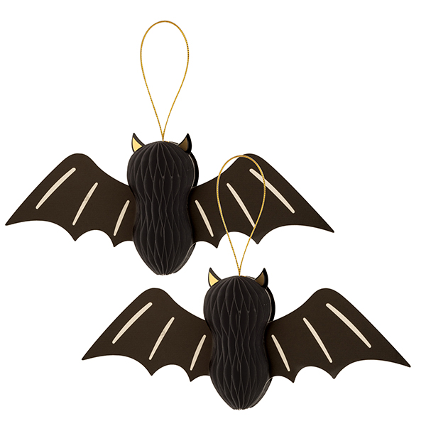 B409.59 Morcego de Papel Preto e Dourado