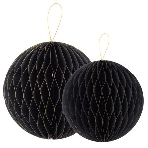 Balão de Papel Favo Preto e Dourado