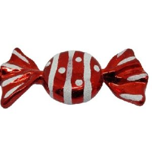 Rebuçado PVC Branco Vermelho 8cm