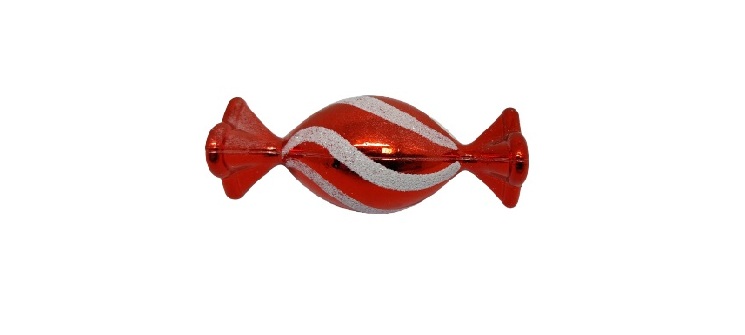 L03458 Rebuçado PVC Branco Vermelho 7cm