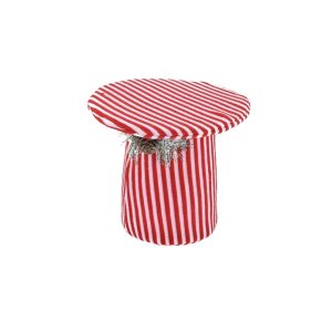 Chapéu Branco e Vermelho tecido