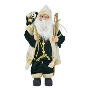 Pai Natal Verde Dourado 100cm