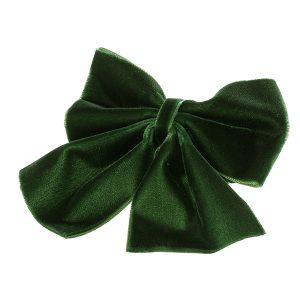 Argola Latão Laço Veludo Verde