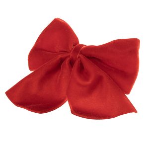 Argola Latão Laço Veludo Vermelho