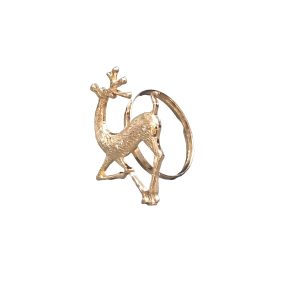 Argola Latão Veado Dourado Natal