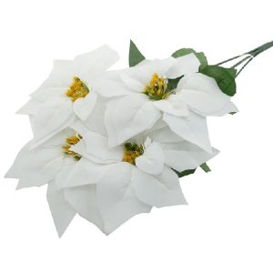 Ramo 4 Flores Poisentea Branca 55cm