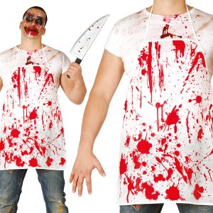 Avental tecido branco com sangue