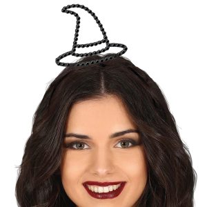 Bandolete com Chapéu Bruxa Pedras Preciosas Pretas