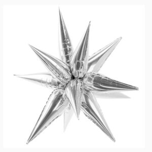 Balão Foil Estrela Pontas Prata 27.5