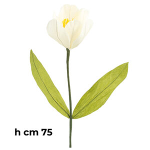Flor papel Tulipa Marfil 80