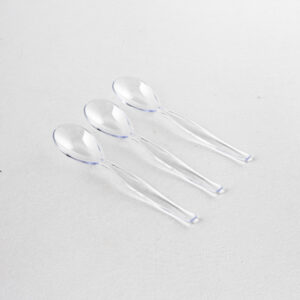 Colher Sobremesa Plástico Transparente