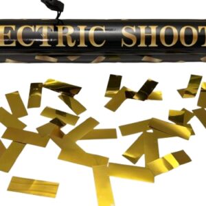 Lança Confetis Dourado Metalizado 80cm Elétrico
