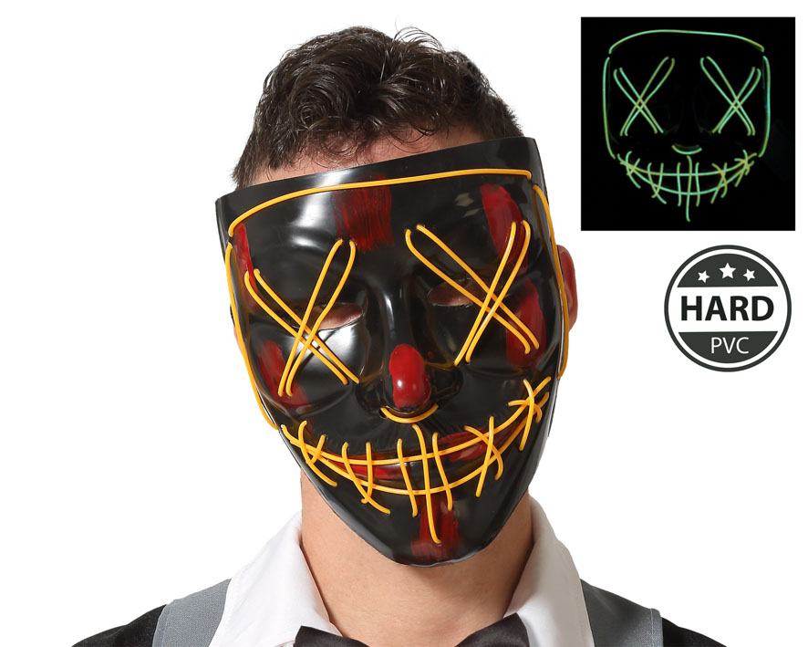 C66606 Máscara PVC Halloween Luz Laranja