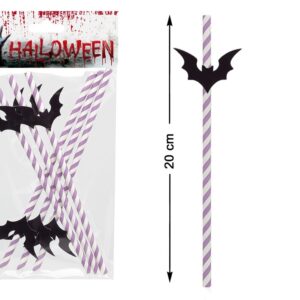 Palhinhas papel 20cm Morcegos