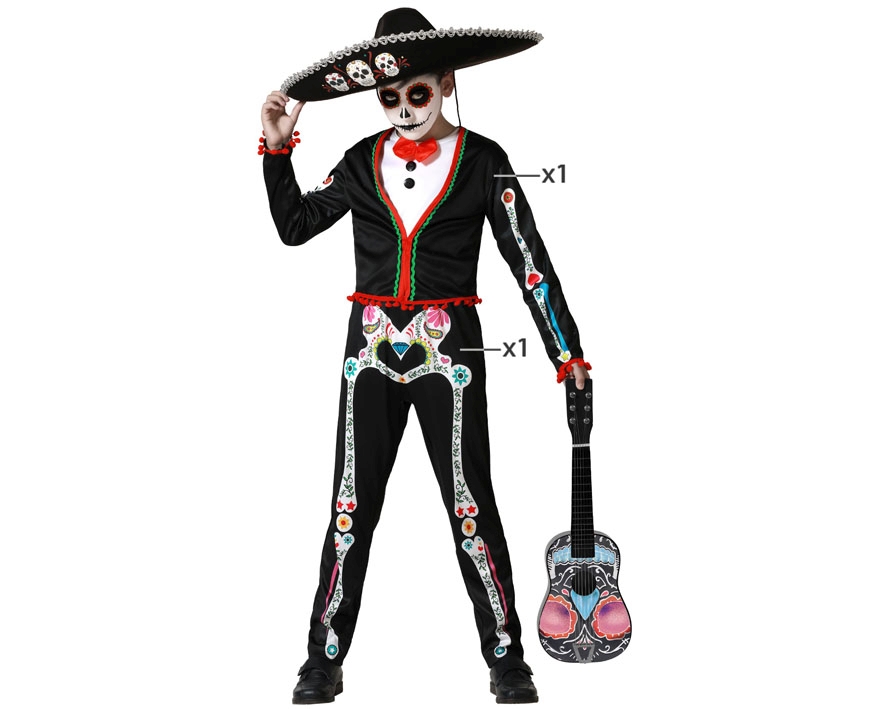 C74464 Fato Esqueleto Mexicano menino Tamanho 7/9