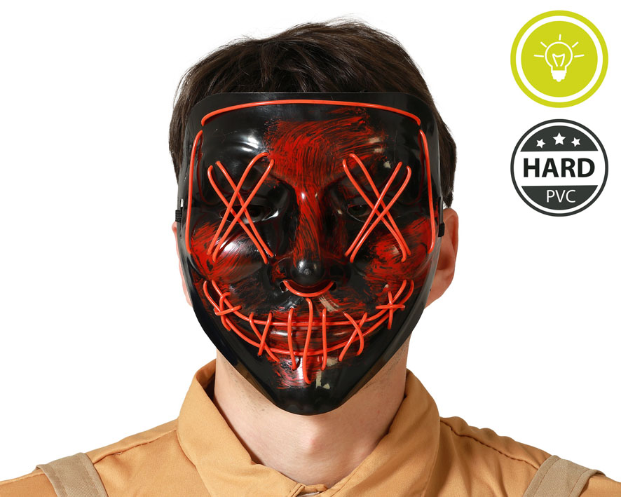 C74706 Máscara PVC Halloween Luz Vermelha