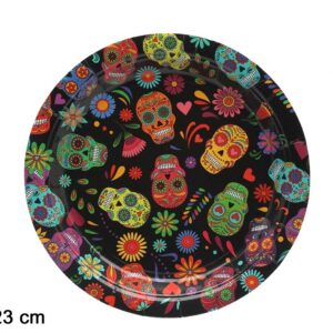 Pratos Papel Caveiras Mexicanas 23cm